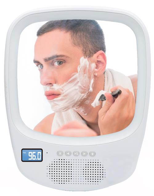 Qfx R70S Shower Radio Mirror With Bluetooth Speaker