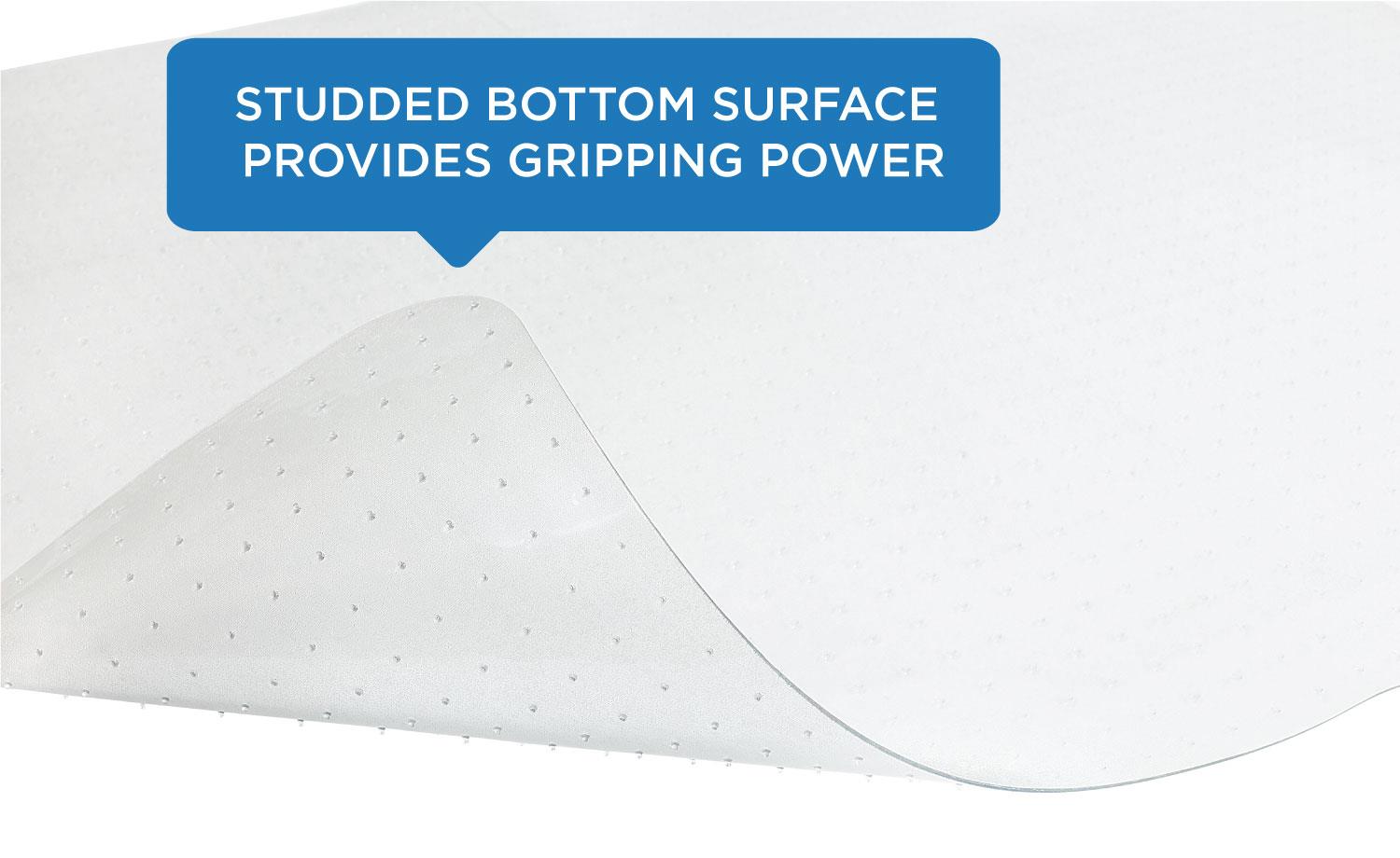 Mount-It! Clear Chair Mat for Carpet | Non-Slip Studded Office Chair Floor Protector | 47 x 35.5 Inches