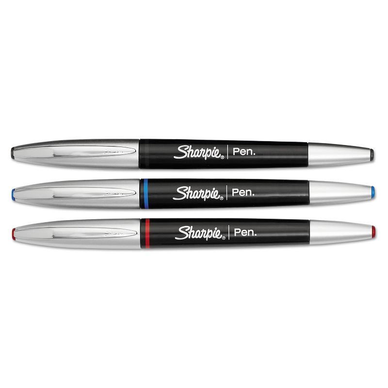Sharpie Grip Porous Point Stick Permanent Water Resistant Pen Assorted Ink Fine 3/Set 1758054