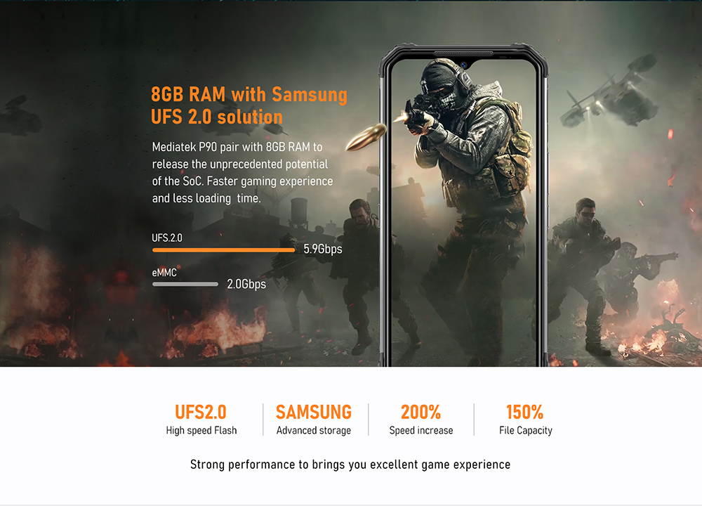 DOOGEE S95 PRO 8+128GB Rugged Smartphone Unlocked Outdoor 4G, Helio P90 Phones Dual SIM, Android 9.0 IP68 Waterproof, 48+8+8+16MP AI Cameras, 6.3 inch, 5150mAh, GPS/NFC/Wireless Charge