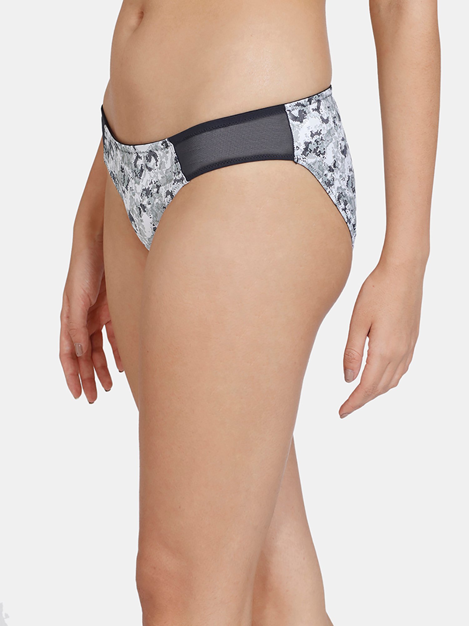 Zivame Grey Printed Bikini Panty
