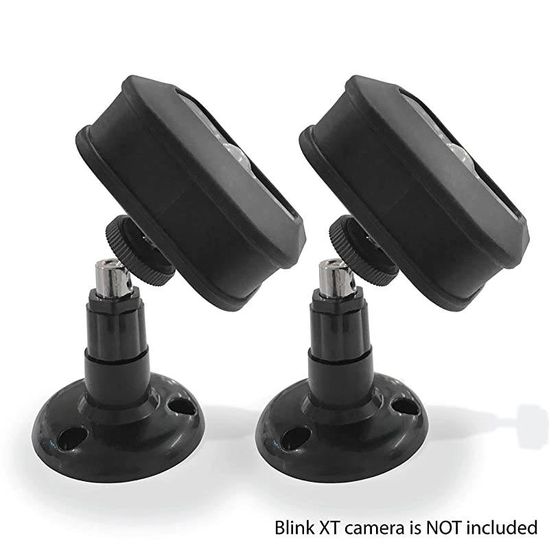 Silicone Skins w/Mount for Blink XT / XT2 Security Camera (2 pcs Black) - Silicone Case - Swivel Rotating Mounting Connector w/Blink XT2 Cover - NOT for 2020 New Blink Indoor/Outdoor Cam - by