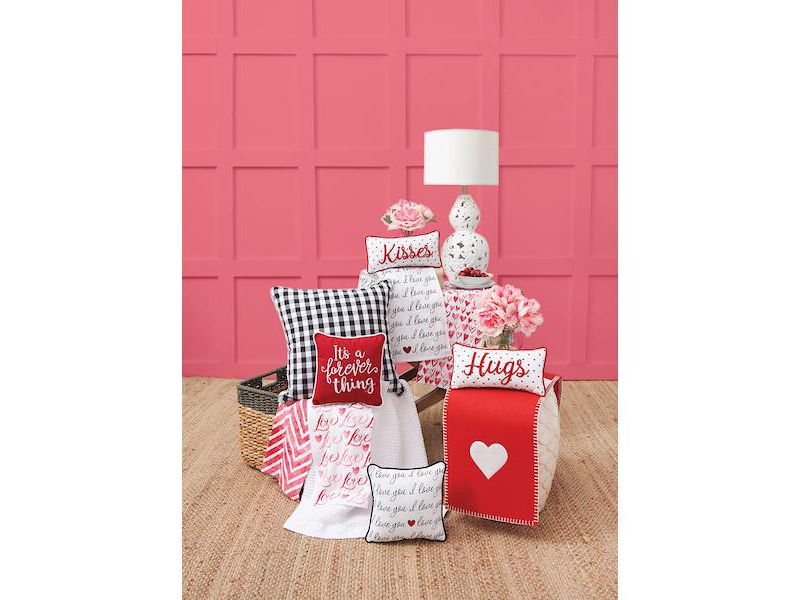 C&F Home Pink Valentines Watercolor Print Kitchen Flour Sack Dishtowel Set of 3