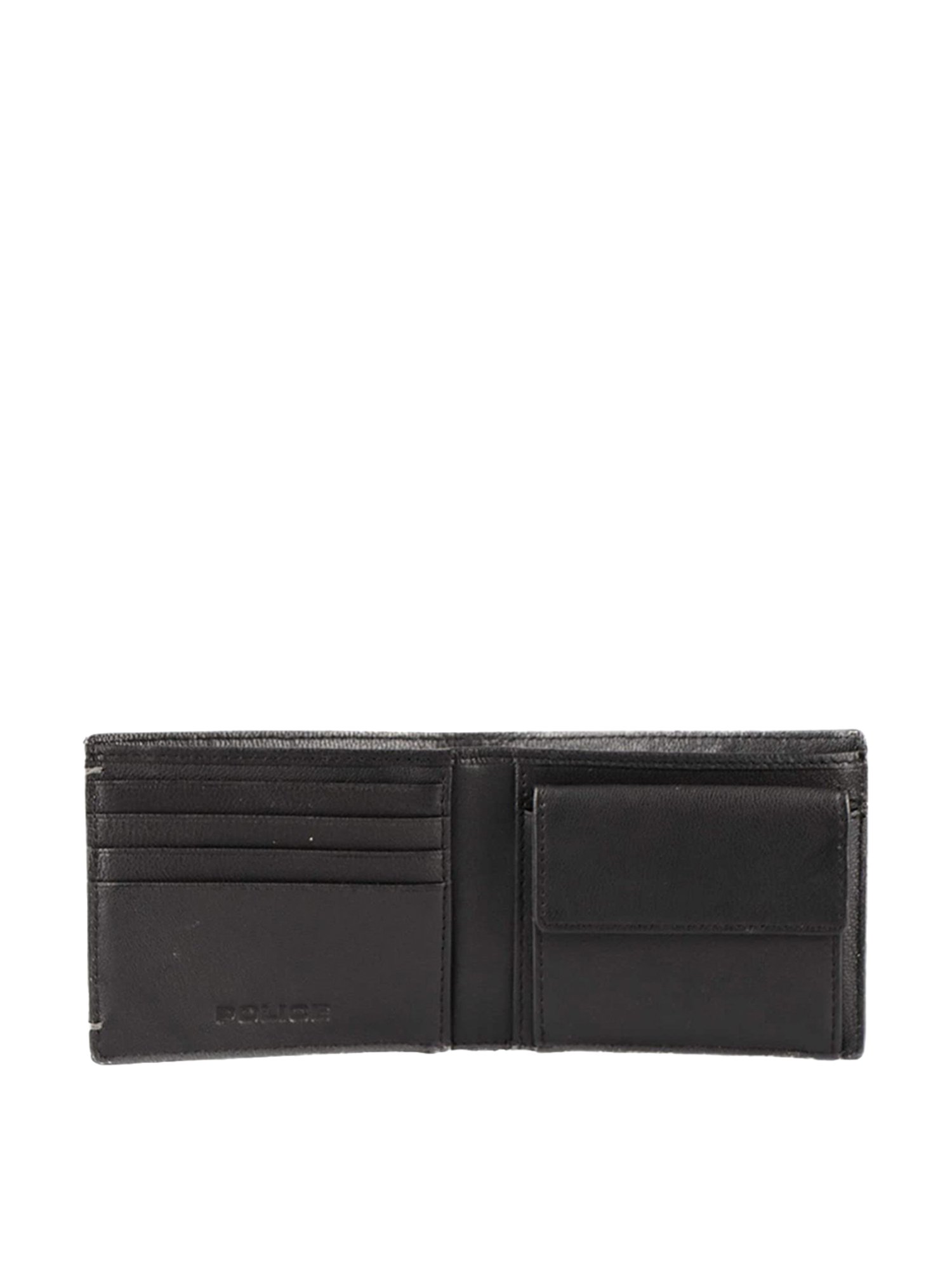 Police Black Leather Bi-Fold Wallet for Men