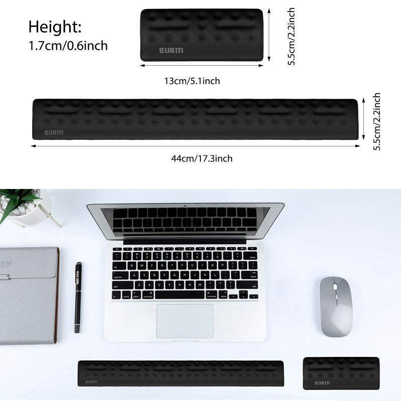 Gel Memory Foam Set Keyboard Wrist Rest Pad, Mouse Wrist Cushion Support for Office, Computer, Laptop, Mac, Comfortable, Lightweight for Easy Typing Pain Relief, Black
