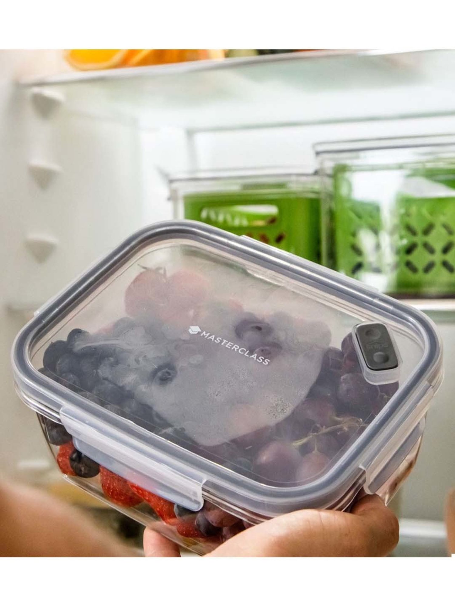 MasterClass Transparent Plastic Square Food Storage Container (1.4 L)