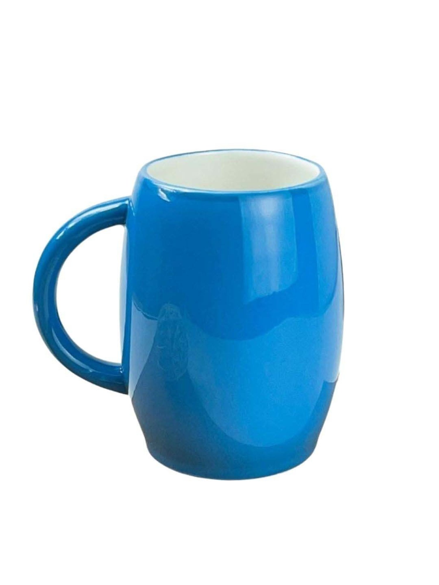 JCPL Fine Blue Ceramic Dholka-Shaped Coffee Mug (0.34 L)