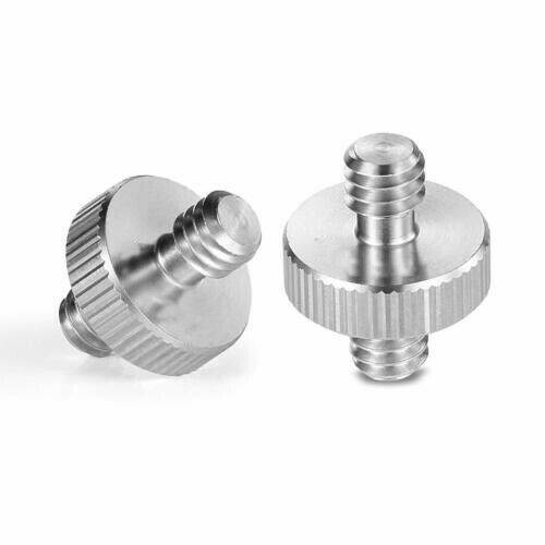 New 1/4 to 1/4" Male Threaded Screw Adapter Double Head Stud for Camera 2PC