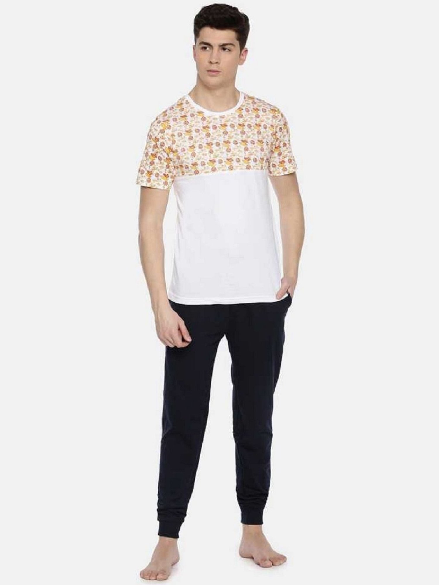 Dollar White Regular Fit Printed T-Shirt