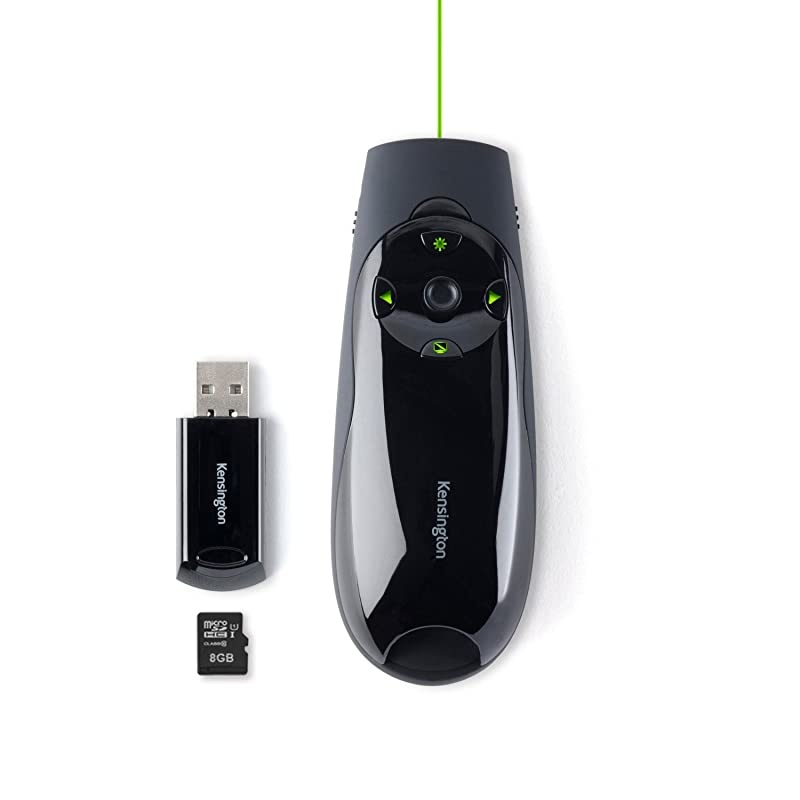 Expert Wireless Presenter with Green Laser Pointer Cursor Control and 8GB Memory K72427AMA