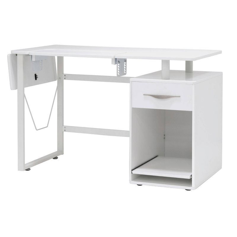 Pro-Line Sewing Table with Side Panel White - Sew Ready