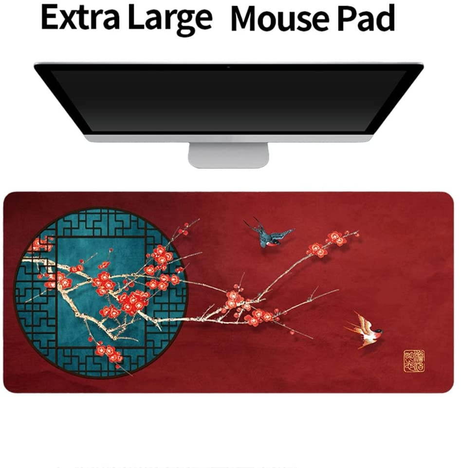 Leather Desk Pad,Large Desk Protector Office Mouse Pad,Desk Mat, Non-Slip Laptop Desk Pad,Waterproof Desk Writing Pad for Office and Home-Traditional_Style_18_800x300x2mm