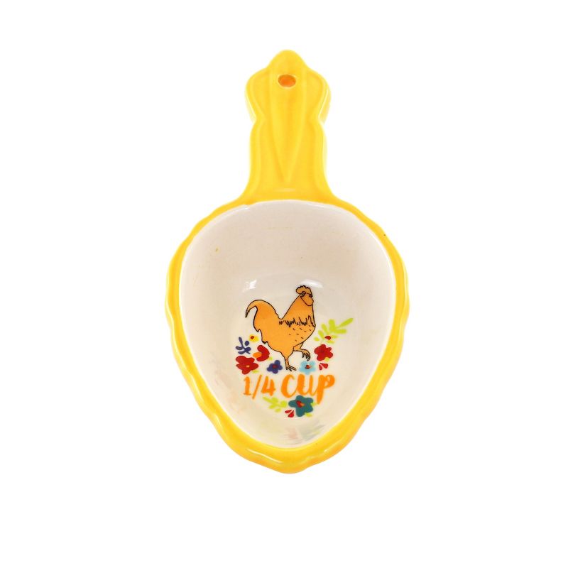 Gibson 4 Piece Ceramic Measuring Scoop Set in Yellow and Blue