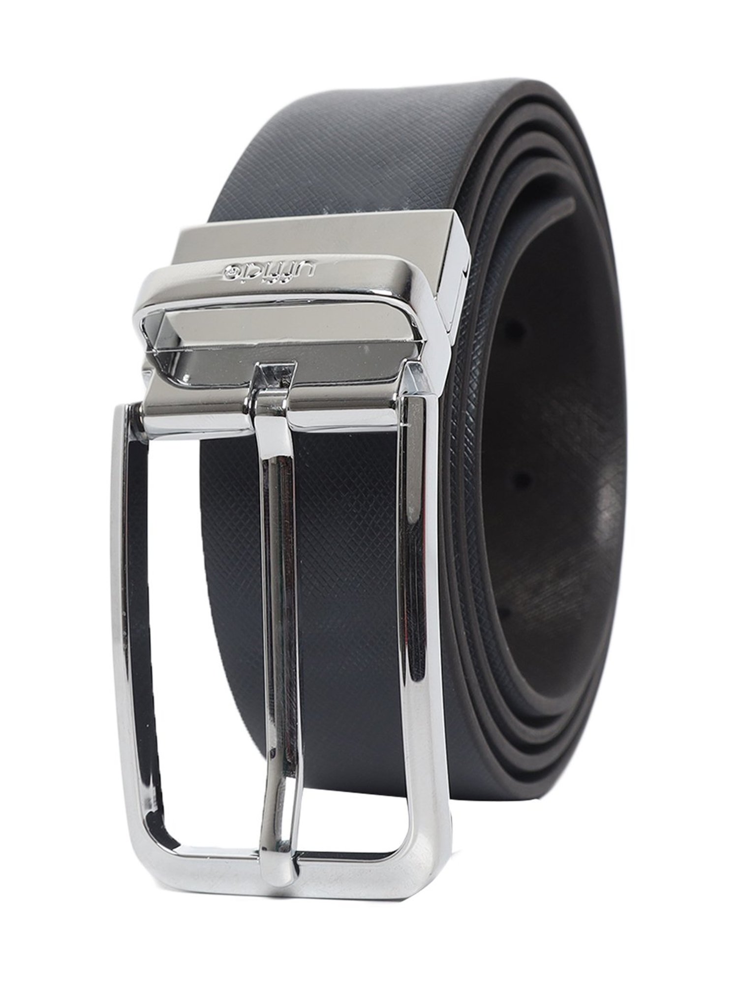 BULCHEE Blue & Black Leather Reversible Formal Belt for Men