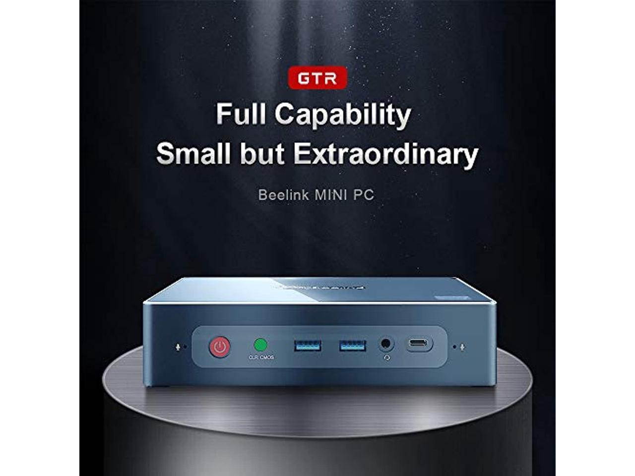 Beelink GTR Mini PC Windows 10 Pro, AMD Ryzen 7 3750H (up to 4GHz) with 16G DDR4 512GB NVME SSD Radeon Vega 10 Graphics WiFi 6 Dual HDMI 4K Gaming Mini Desktop Computer Offie