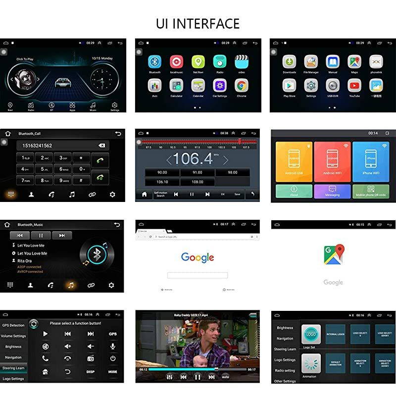 101 Inch Android Car Stereo with GPS Double Din Car Radio Bluetooth FM Radio Receiver Support WiFi Connect Mirror Link for AndroidiOS Phone + Dual USB Input amp 12 LEDs Backup Camera