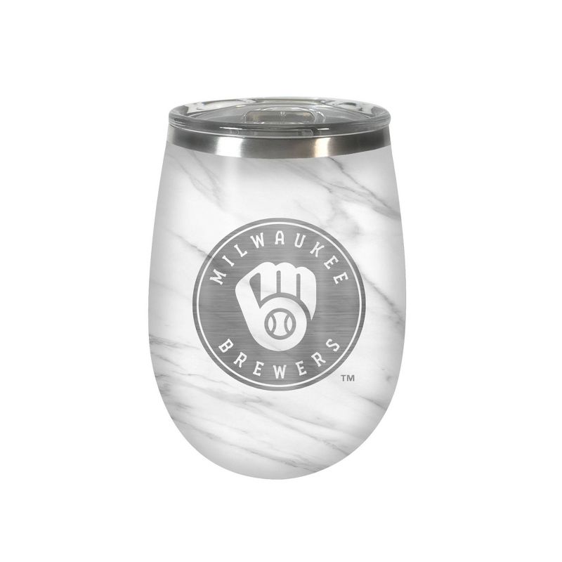 MLB Milwaukee Brewers 10oz Marble Wine Tumbler