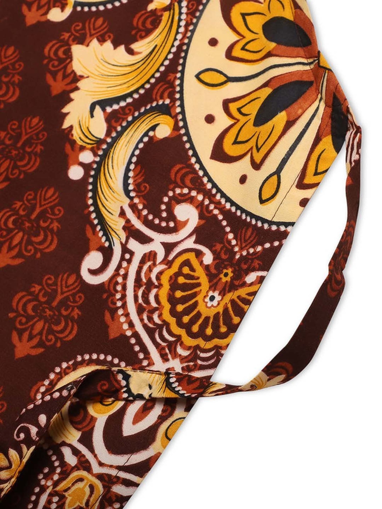 Ariana Yellow & White Cotton Kitchen Apron with Pocket