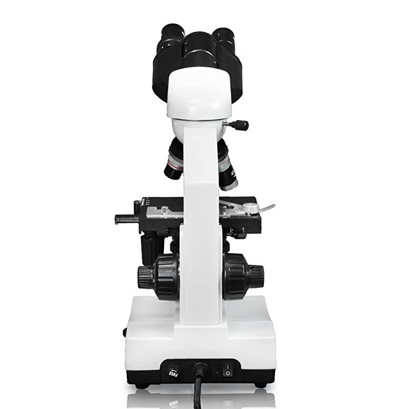 VME0007B-100-LD Binocular Compound Microscope, 10x WF Eyepieces, 40x&mdash;1000x Magnification, LED Illumination, Coaxial Coarse & Fine Focus, 1.25 N.A. Abbe Condenser