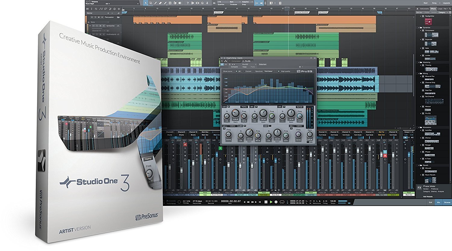 Presonus AudioBox 96 Audio Interface Full Studio Bundle with Studio One Artist Software Pack with Eris E5 XT Pair 2-Way Studio Monitors with EBM Wave Guide Design and 1/4&rdquo; Instrument Cable