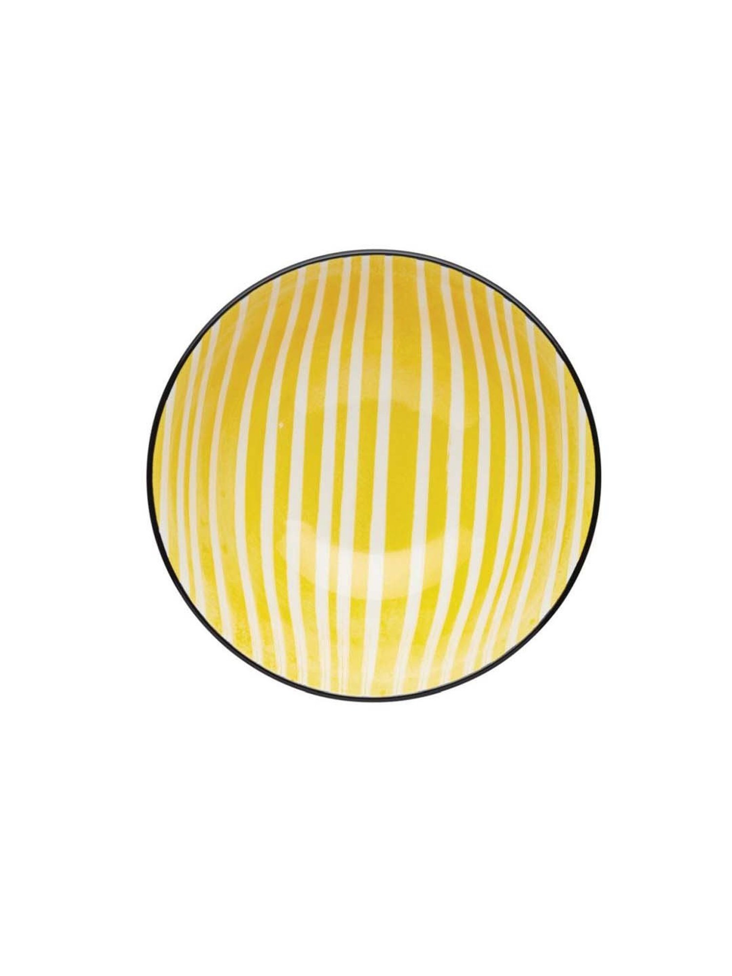 KitchenCraft Moroccan Style White & Yellow Stoneware Bowl