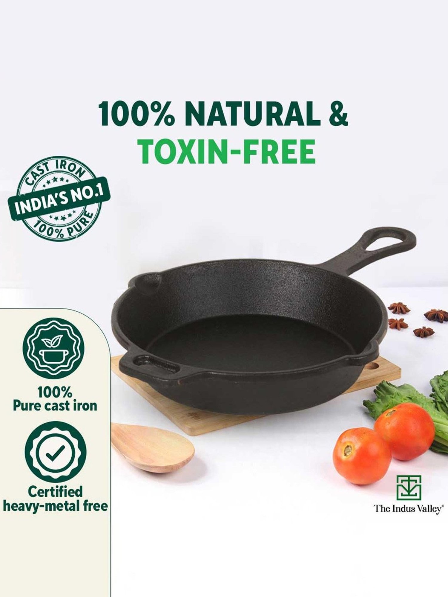 The Indus Valley Black Cast Iron Cookware Set