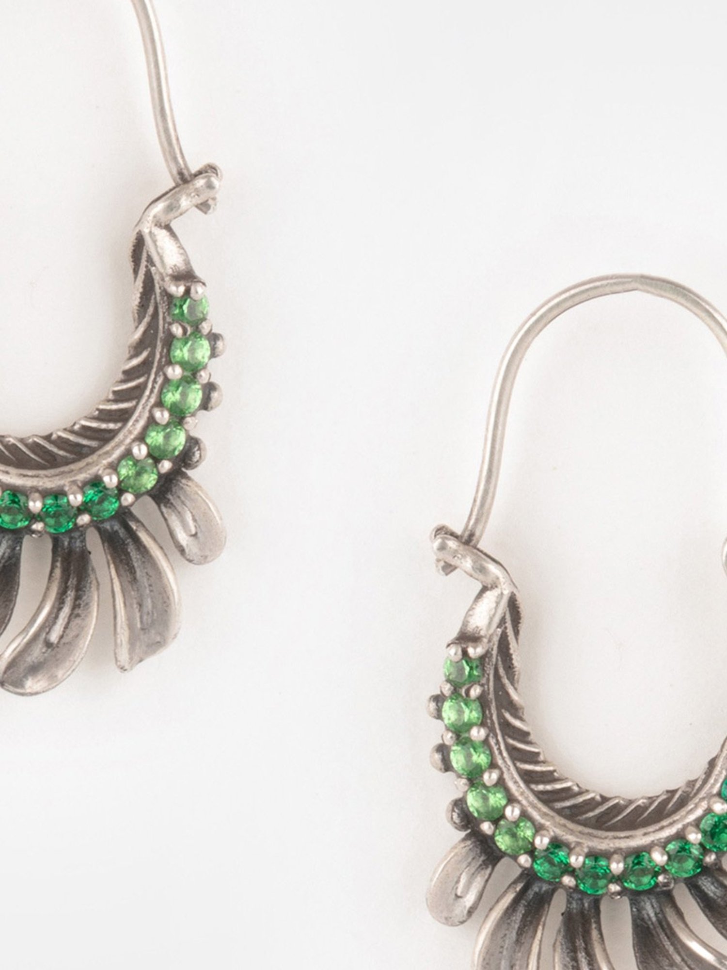 Shaya 92.5 Sterling Silver Unveil Oxidized Hoop for Women