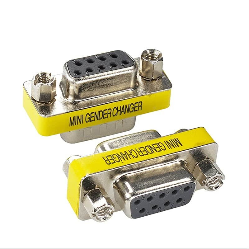 2Pack DB9 Serial RS232 Female to Female Slimline Data Transfer Coupler Adapter,Gender Changer