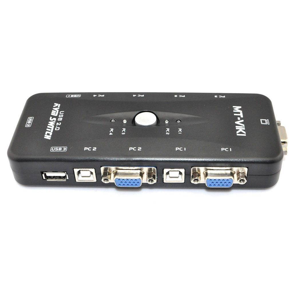 4 PORT KVM SWITCH + 4 SET 3-IN-1USB KVM CABLES FOR PC