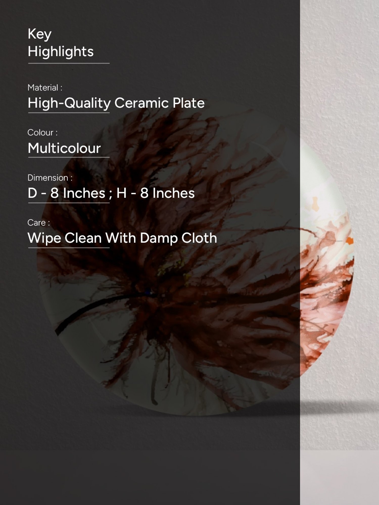 Nestroots English Rave Multicolor Porcelain Wall Plate