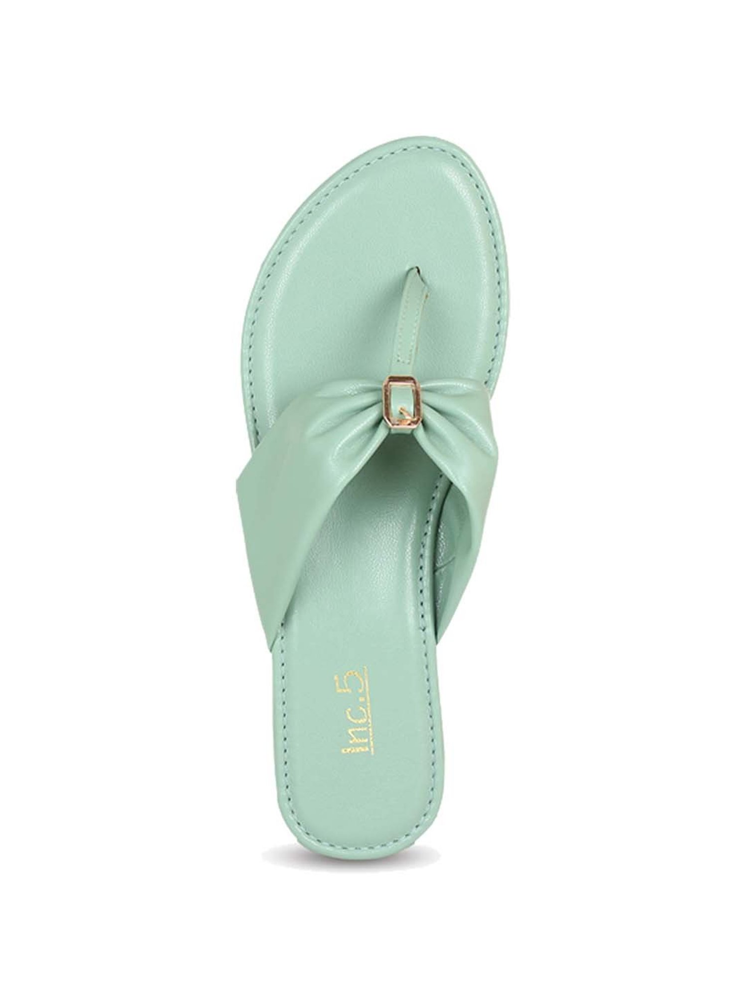 Inc.5 Women's Green Thong Wedges