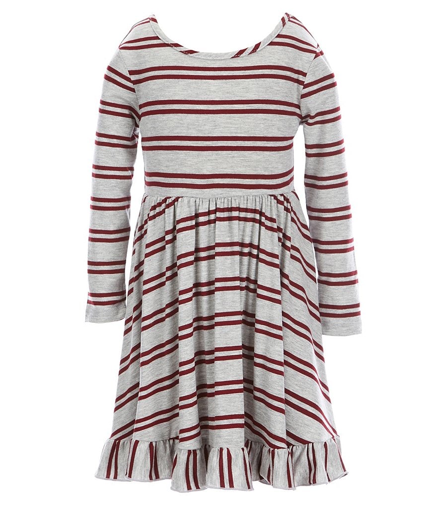 Laura Ashley Little Girls 2T-6X Seersucker/Strawberry-Print Mesh Fit-And-Flare Dress