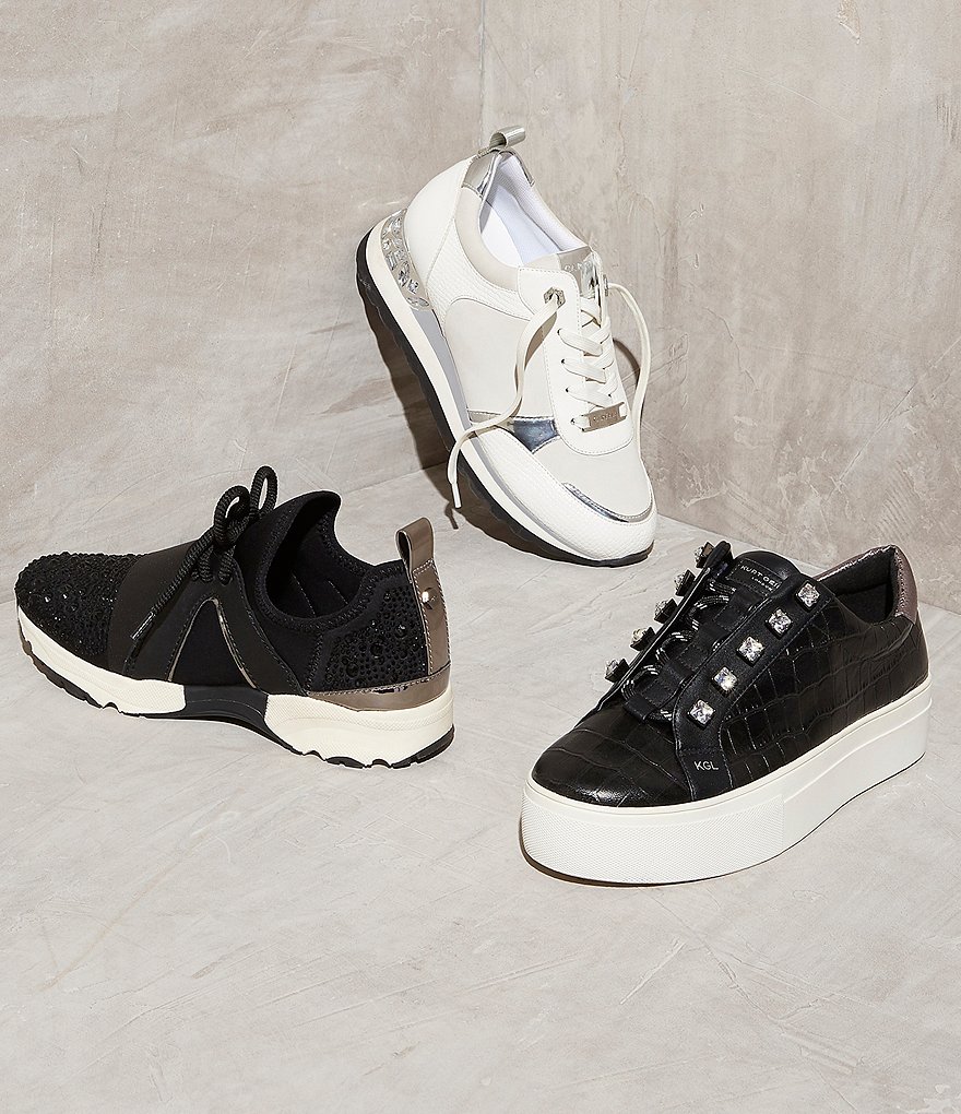 Donald Pliner Pelham Neoprene Mixed Leather Slip-On Wedge Sneakers