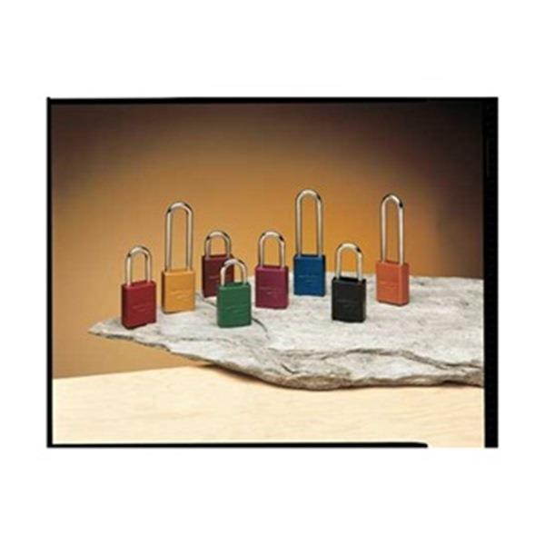 Anodized Aluminum Padlock, Yellow, Key Dif