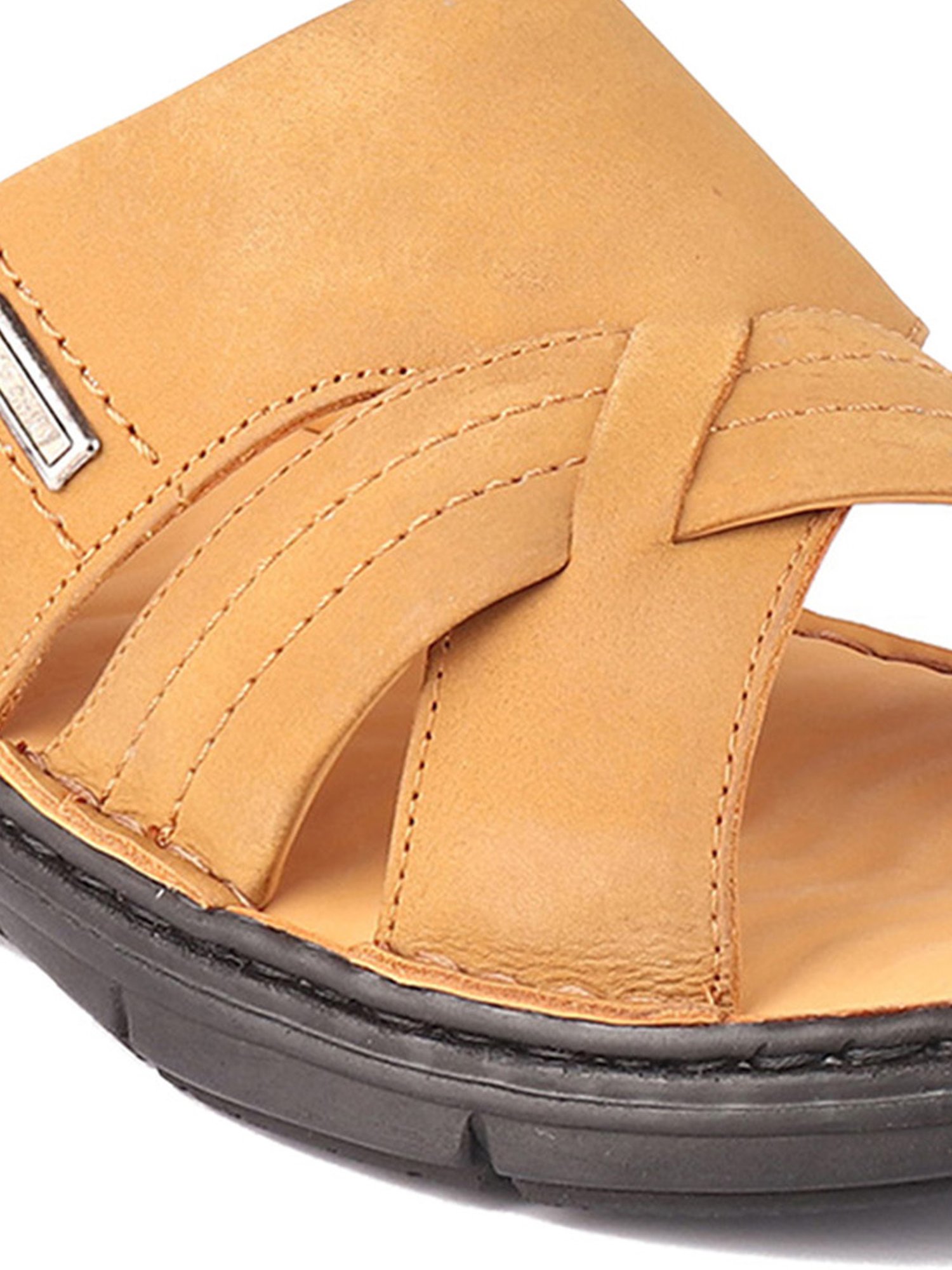 Red Chief Men's Rust Brown Cross Strap Sandals