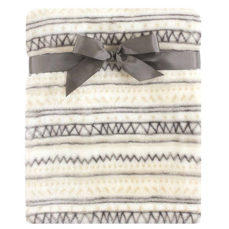 Hudson Baby Infant Boy Plush Blanket with Security Blanket, Boy Gray Fox, One Size