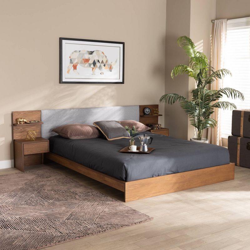 Jupiter Mid Tufted Platform Bed - Queen - Gray - Baxton Studio
