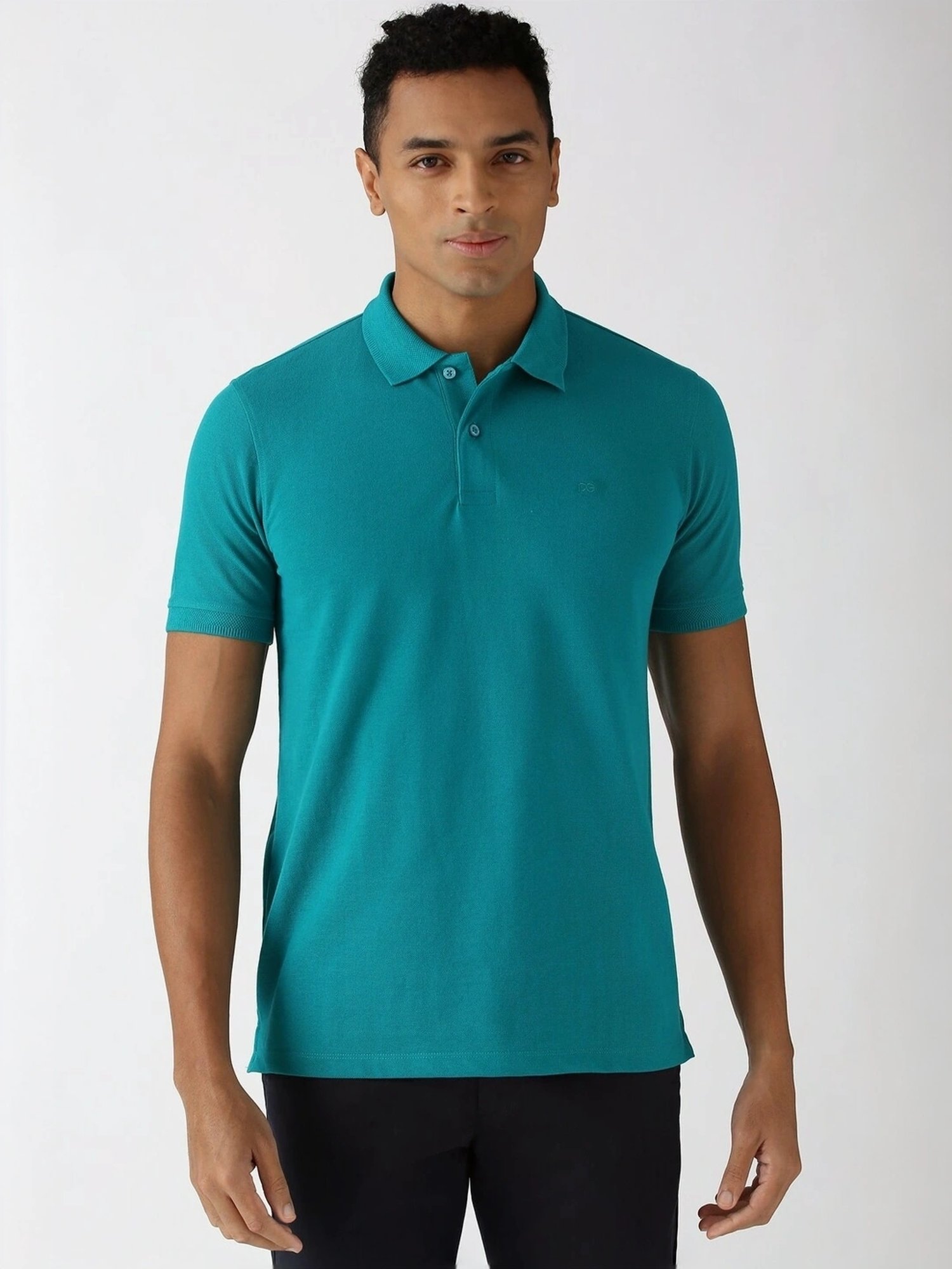 Peter England Blue Regular Fit Polo T-Shirt