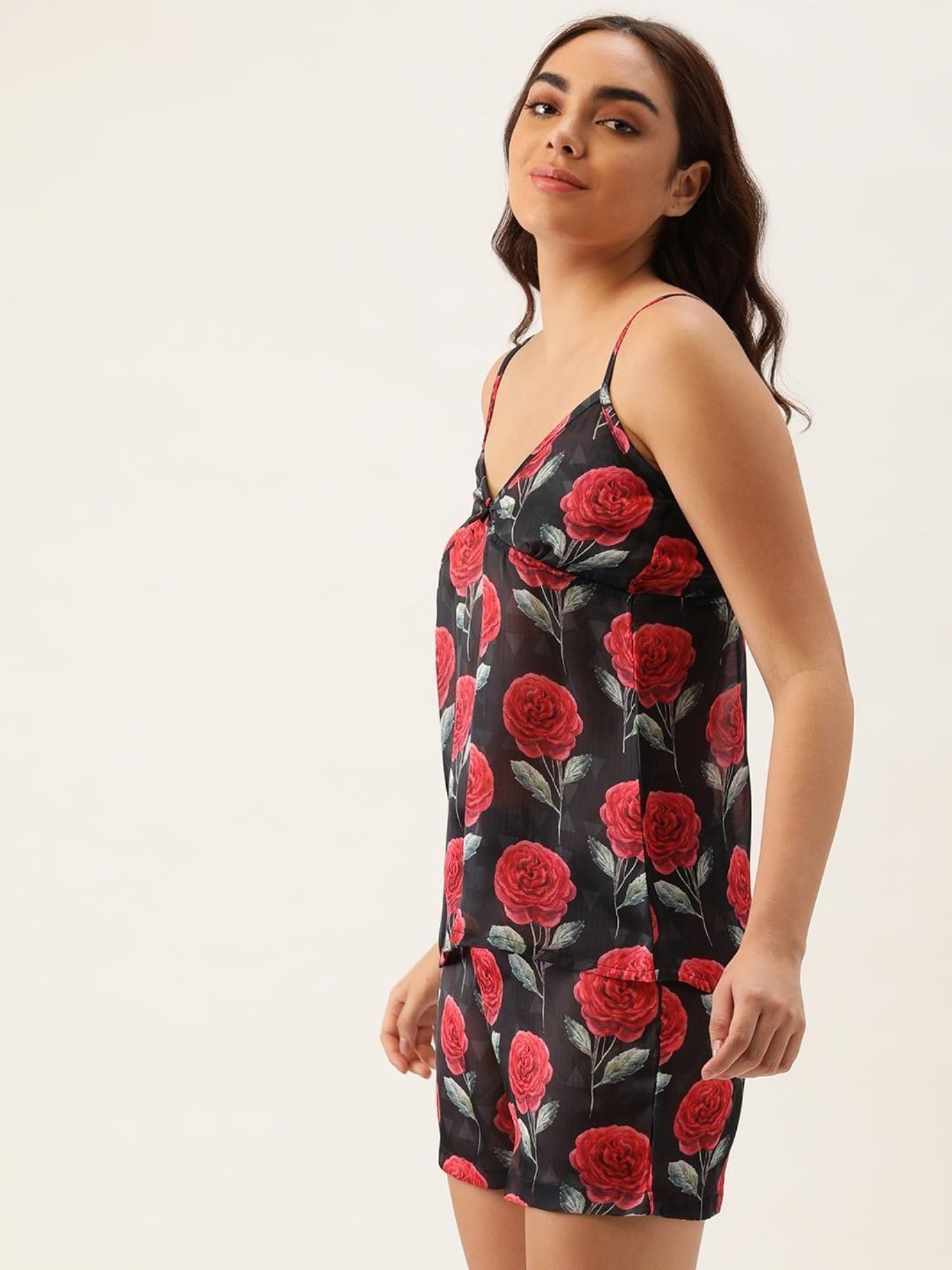 Clt.s Black Floral Print Shorts Set