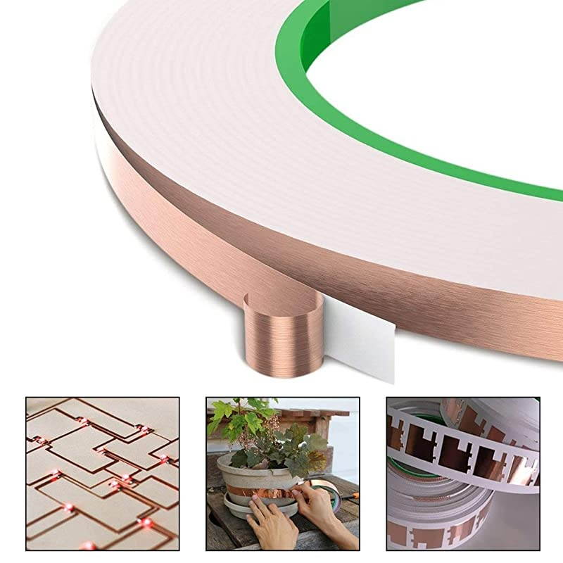 Pack Copper Foil Tape Cooyeah DoubleSided Conductive Adhesive Tape for EMI Shielding Craft Arts Paper Circuits Electrical Repairs Grounding 14 x 218yd