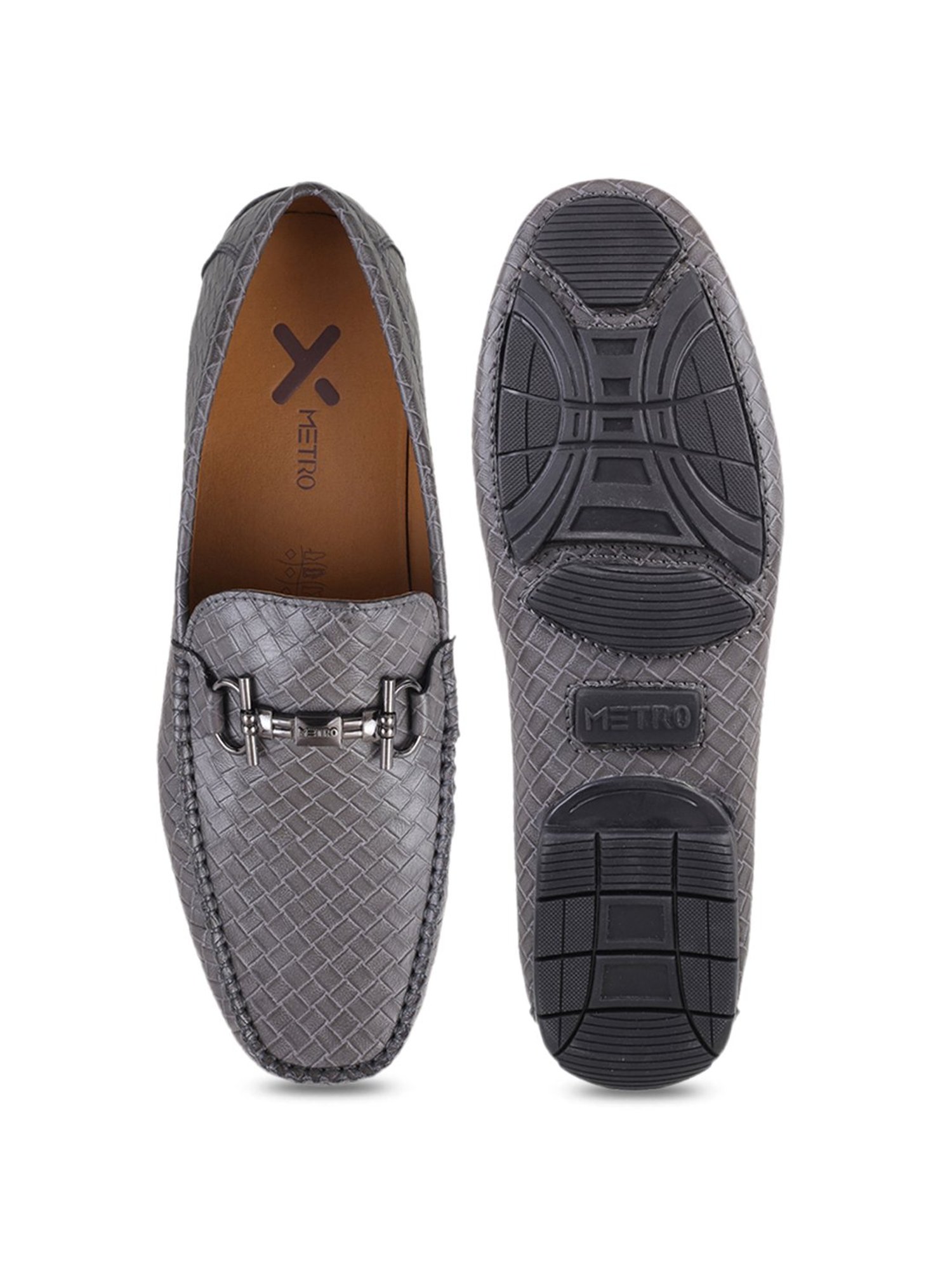 Metro Men's Grey Casual Loafers