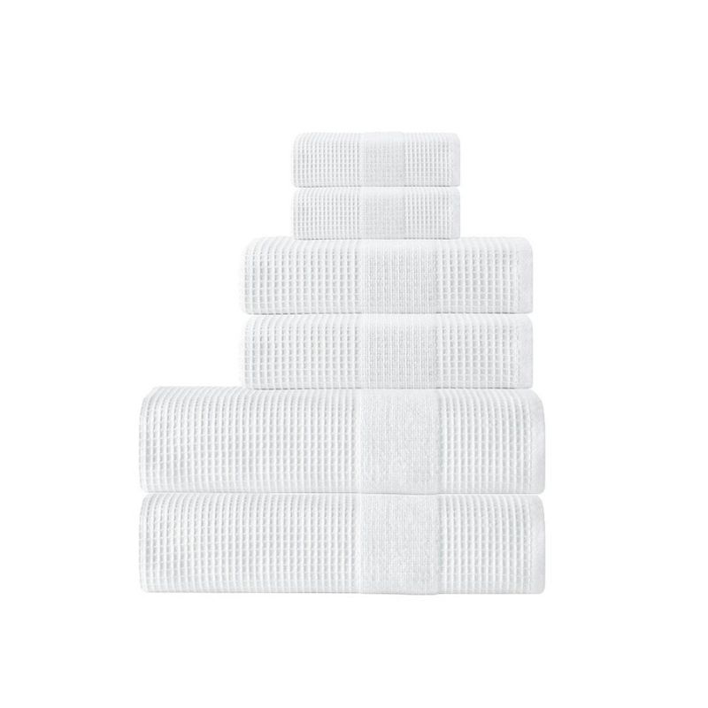 6pc Ria Turkish Cotton Bath Towel Set White - Enchante Home
