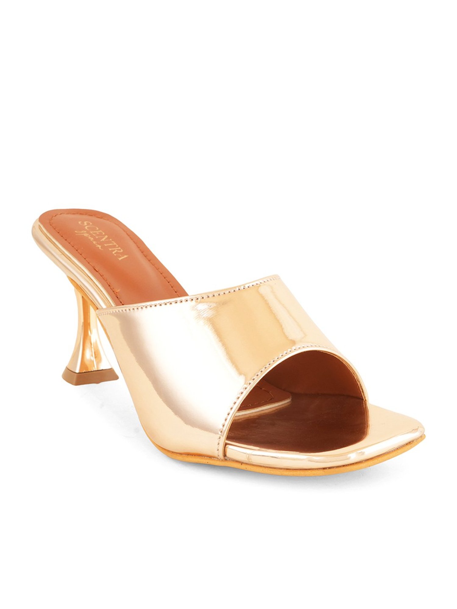 Scentra Women's Rose Gold Casual Sandals