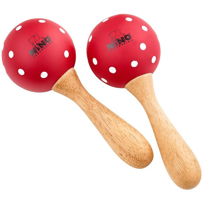 Nino Wood Maracas Red/White Polka Dots Medium