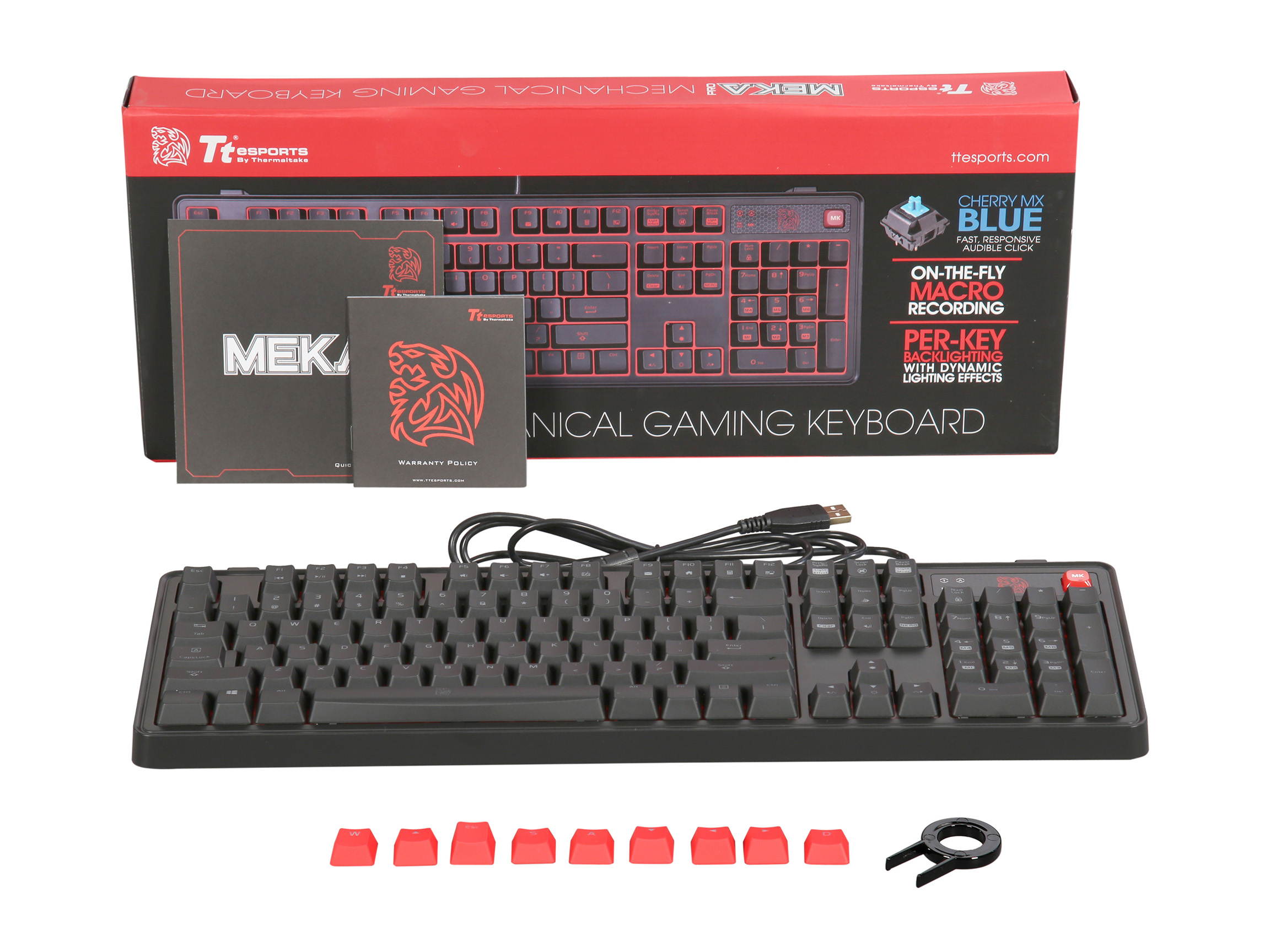 Thermaltake Tt eSports Meka Pro Mechanical Gaming Keyboard - Cherry MX Red Switch