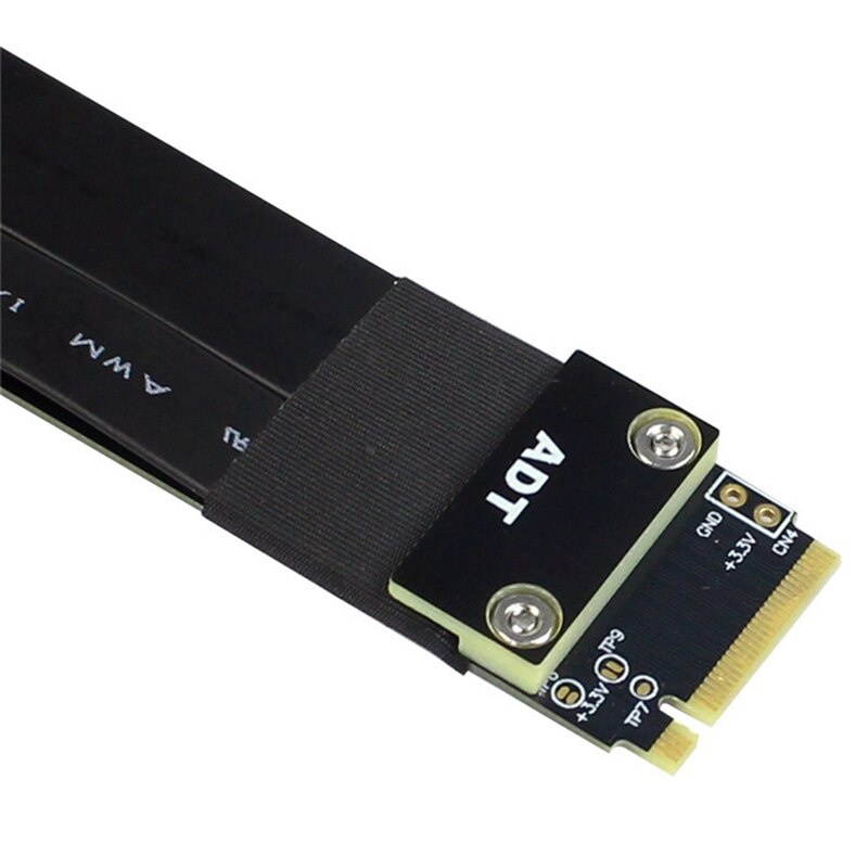R44SF M.2 NVMe M Key Extension Cable SSD Riser Card Ribbon Line Support M2 to PCI Express 3.0 PCIe X4 Full Speed 32G/Bps(7.87in)