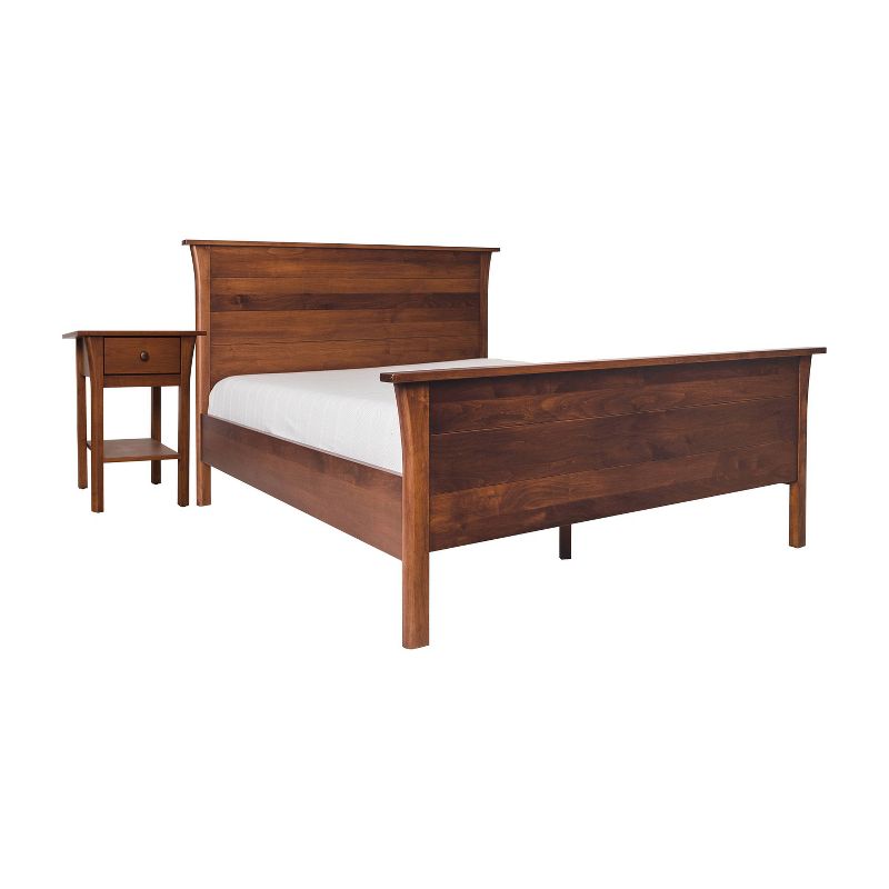 2pc California King Gevina Solid Maple Wood Bedroom Set Dark Cherry - HOMES: Inside + Out
