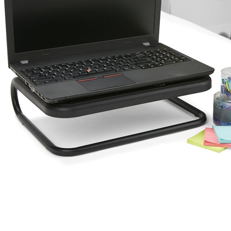 Mind Reader Metal Monitor Stand Riser, Holds 40lbs, 2 Pack, Black