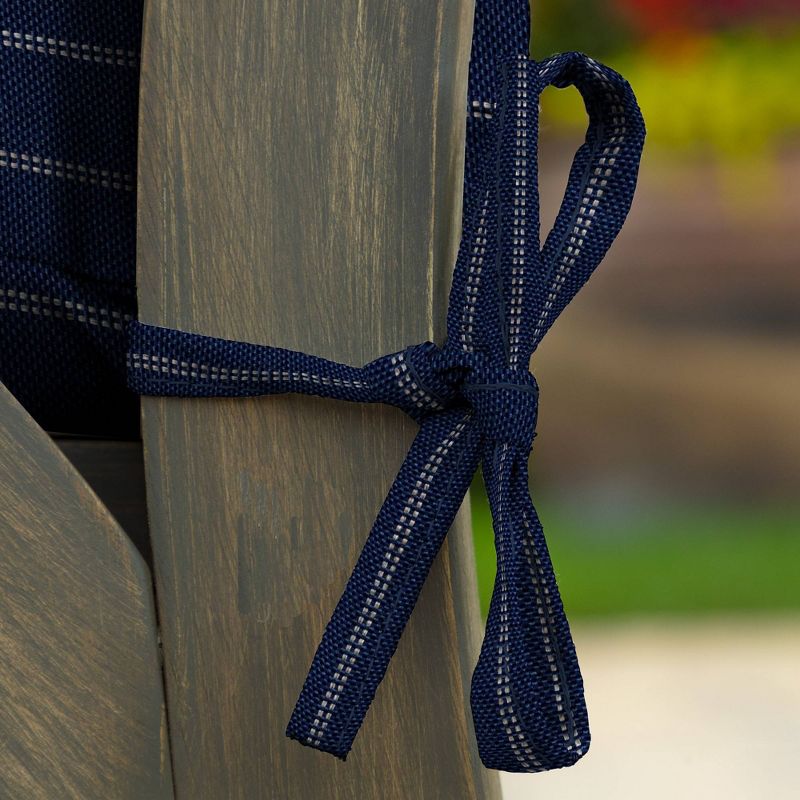 2pk Woven Stripe Outdoor Seat Cushions Blue - Arden Selections