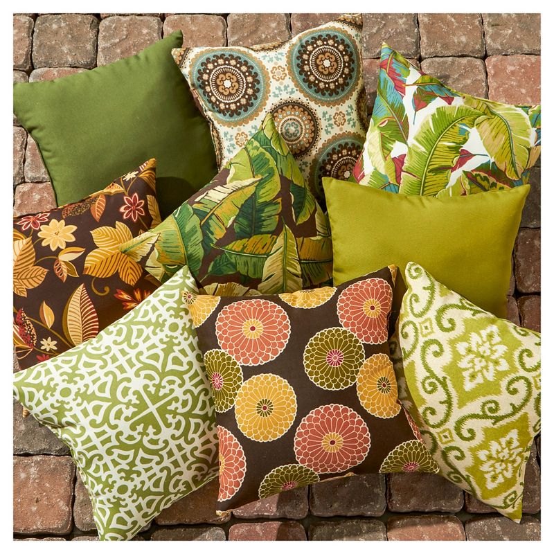 Set of 2 Timberland Floral Outdoor Square Throw Pillows - Kensington Garden